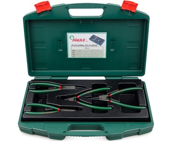 Набор съемников стопорных колец в ложементе и в кейсе Hans TTK-11 