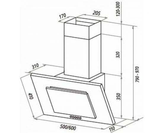 Кухонная вытяжка HOMSair BELL 60 черный BELL 60 Black – изображение 3