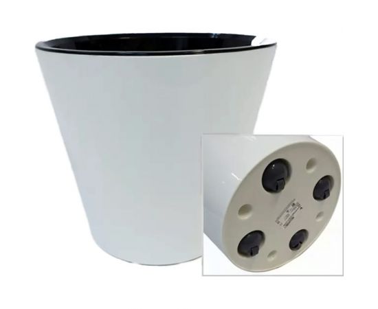 Горшок для цветов Idiland rosemary диам. 330 мм, 16 л, с дренажной вставкой, на колесиках, белый 692216004БЛ – изображение 2