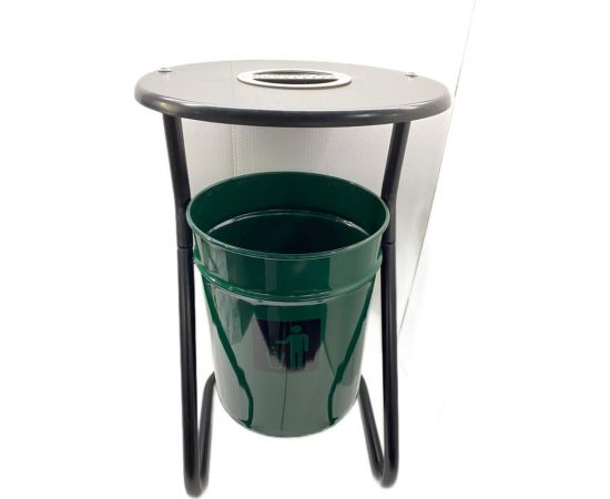 Металлическая уличная урна ПРОФМЕТСТИЛЬ зеленая, с пепельницей 600 – изображение 3