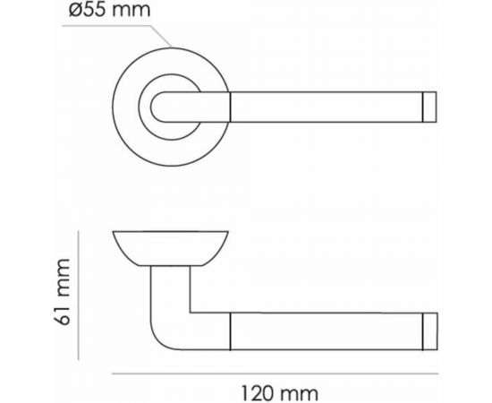 Дверная ручка RUCETTI RAP 2 SN/CP, цвет-бел. никель/хром 9008771 – изображение 2