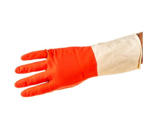 Хозяйственные латексные перчатки UNITRAUM красно-белые, р. M/8 UN-WJHDB6508 – изображение 6