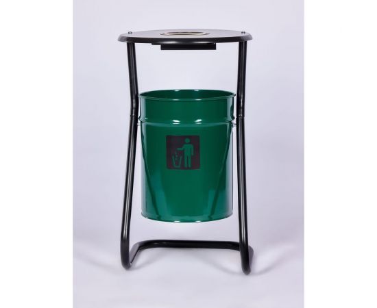 Металлическая уличная урна ПРОФМЕТСТИЛЬ зеленая, с пепельницей 600 – изображение 4