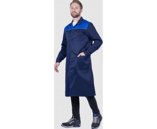 Халат ГК Спецобъединение СТАНДАРТ темно-синий/василек, р.104-108, рост 170-176 Хал 012/104/170 – изображение 2
