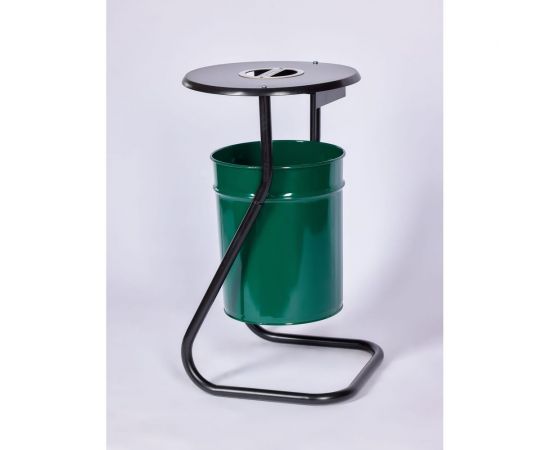 Металлическая уличная урна ПРОФМЕТСТИЛЬ зеленая, с пепельницей 600 – изображение 5
