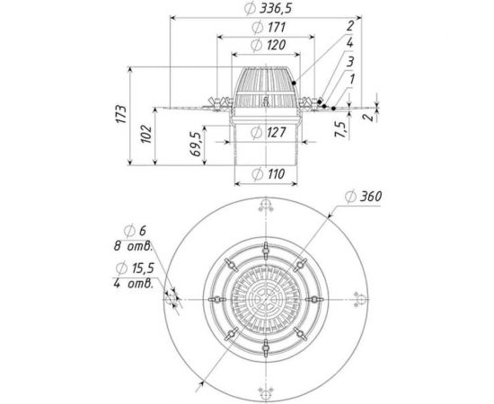 Кровельная воронка Татполимер ТП-01.100 10692 – изображение 2