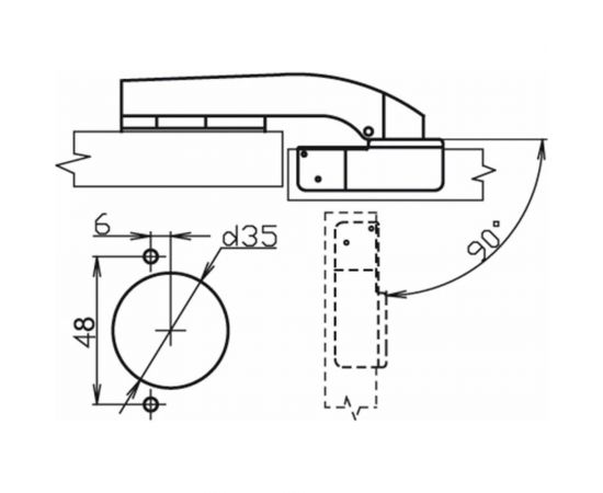 Угловая петля Mebax 90 MF Slide-on, 2 шт. 00-00002162 – изображение 2