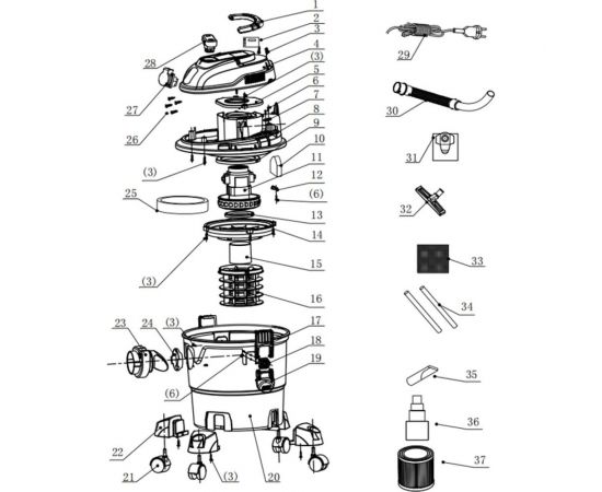 Пылесос REDVERG RD-VC1200S-20P 6678688 – изображение 2