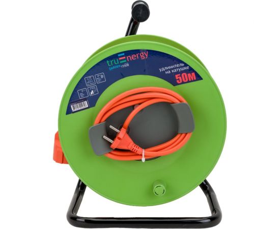 Садовый удлинитель на катушке truEnergy кабель ПВС 2x1,5 мм2 50 м 15508 