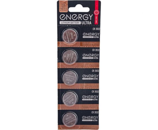 Литиевая батарейка ENERGY Ultra CR2032/5B 104984 
