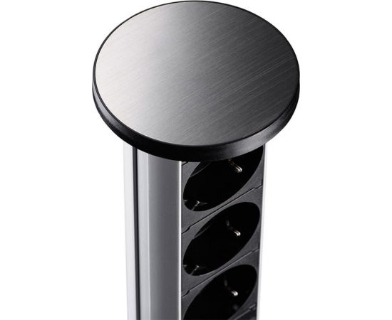 Механический блок розеток Mebax 105W 3 секции Чёрный d60мм 2 USB влагозащита, 00-00001161 – изображение 2