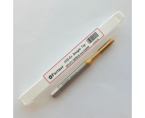 Метчик Partner M5х0.8 HSSE, DIN371, прямая канавка со спиральной подточкой, Н6, TiN 316050 – изображение 2