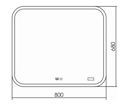Зеркало MIXLINE ""Стив-2"" 800х680 сенсорный выключатель, светодиодная подсветка + подогрев 542566 – изображение 2