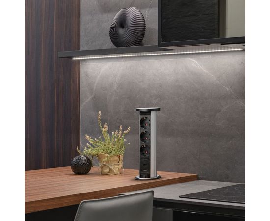 Механический блок розеток Mebax 105W 3 секции Чёрный d60мм 2 USB влагозащита, 00-00001161 – изображение 6