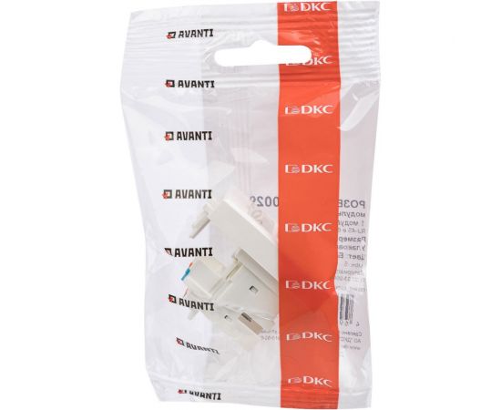 Компьютерная модульная розетка DKC 1 модуль Avanti "Белое облако" RJ-45 категории 6 4400291 – изображение 2