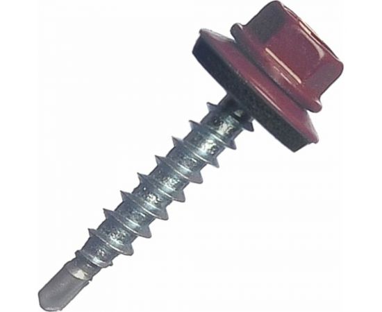 Кровельный саморез STARFIX 4,8x19 мм, цинк, шайба с прокладкой, PT3, RAL 3005, 250 шт. SMC2-39685-250 