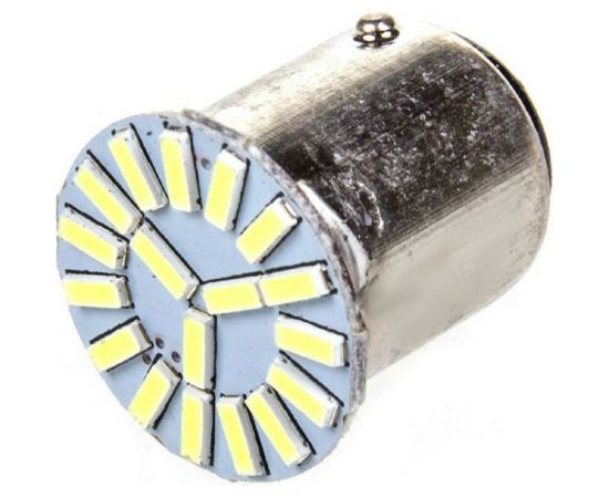 Автолампа диод S25 18 SMD диодов BAY15d 2-контурная белая SKYWAY S08201249 