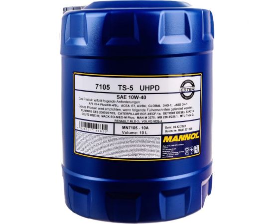 Полусинтетическое моторное масло MANNOL TS-5 UHPD 10W40 10 л 1455 