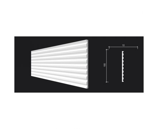 Панель стеновая ""Грани"" ударопрочная, влагостойкая, под покраску Decor-Dizayn 180x10x3000 мм DD908 (3m) – изображение 3