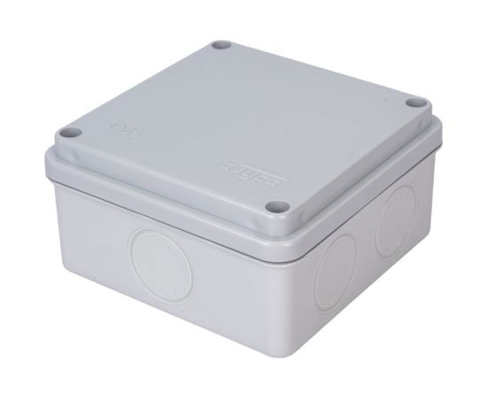 Распределительная двухкомпонентная коробка RUVinil открытой проводки 100x100x50мм, 7 вводов, IP65, серый 67250 – изображение 2