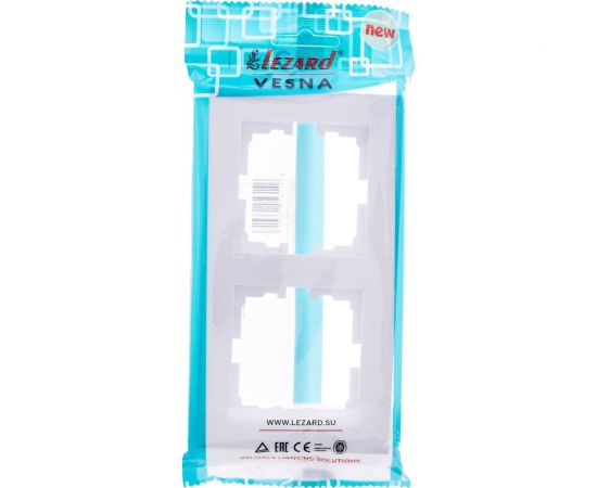 2-ая горизонтальная рамка Lezard VESNA без вставки, белая 742-0200-147 – изображение 4