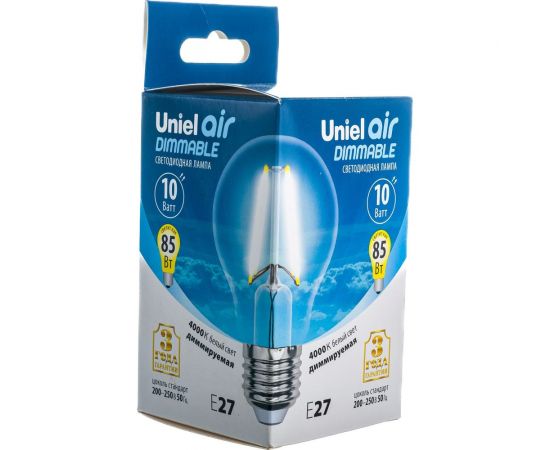 Светодиодная лампа Uniel Форма А Серия диммируемая Air LED-A60-10W/4000K/E27/CL/DIM UL-00005182 – изображение 2