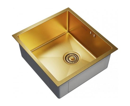 Мойка для подстольного монтажа MIXLINE PRO 45x42х20 см, толщина 3 мм, выпуск 3 1/2, с сифоном, золото 548566 