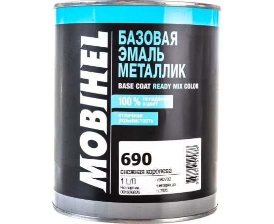Краска Mobihel 690 Снежная Королева металлик, банка, 1 л 41982702 