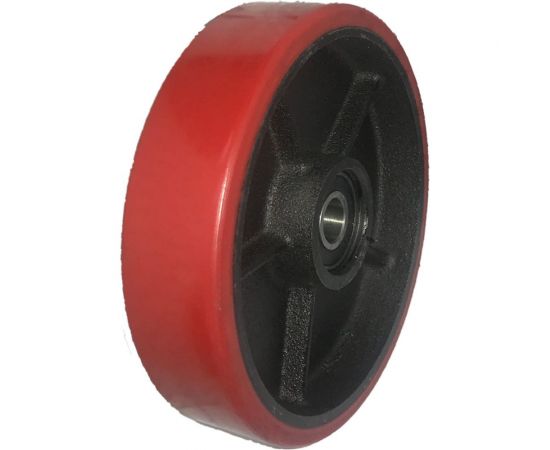 Колесо красное б/г полиуретановое без кронштейна 180 мм MFK-TORG 1040180 V 