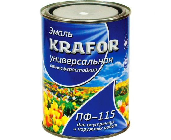 Универсальная эмаль Krafor ПФ-115 красная 6 кг 4 26025 