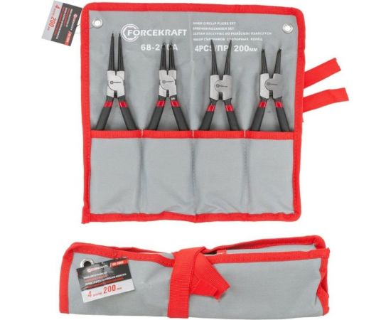 Набор съемников стопорных колец Forcekraft 4пр. (l-200мм), на полотне fk-68-200a 2473 