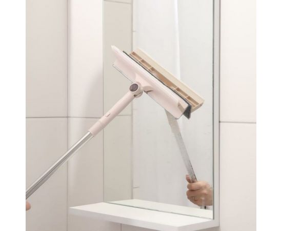 Окномойка Доляна с насадкой из микрофибры, фиксатор, стальная ручка, сгон силикон, 28х6х115 см 5635367 – изображение 4