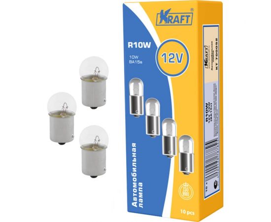 Лампа накаливания KRAFT R10W 12v10w BA15s упаковка 10 шт. KT 700052 – изображение 2