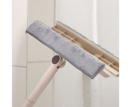 Окномойка Доляна с насадкой из микрофибры, фиксатор, стальная ручка, сгон силикон, 28х6х115 см 5635367 – изображение 3