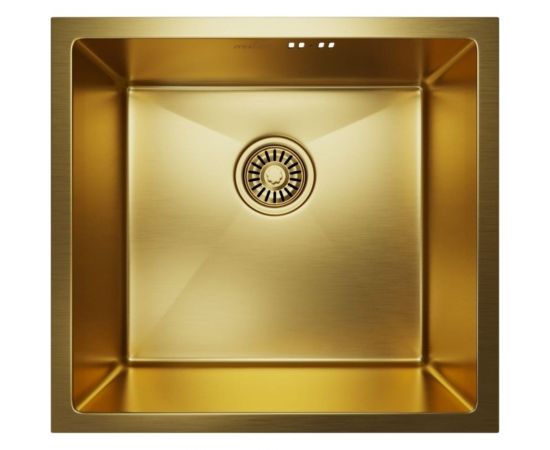 Мойка для подстольного монтажа MIXLINE PRO 45x42х20 см, толщина 3 мм, выпуск 3 1/2, с сифоном, золото 548566 – изображение 4