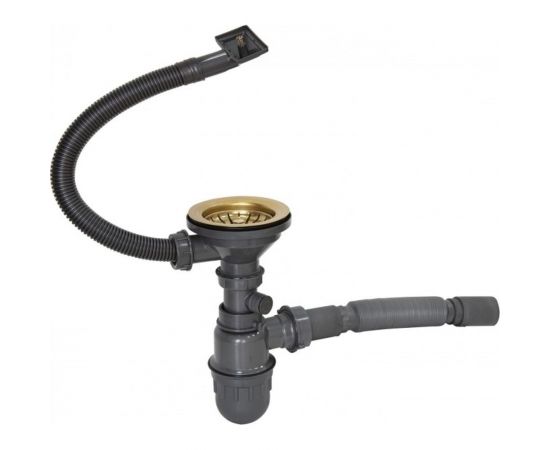 Мойка для подстольного монтажа MIXLINE PRO 45x42х20 см, толщина 3 мм, выпуск 3 1/2, с сифоном, золото 548566 – изображение 8