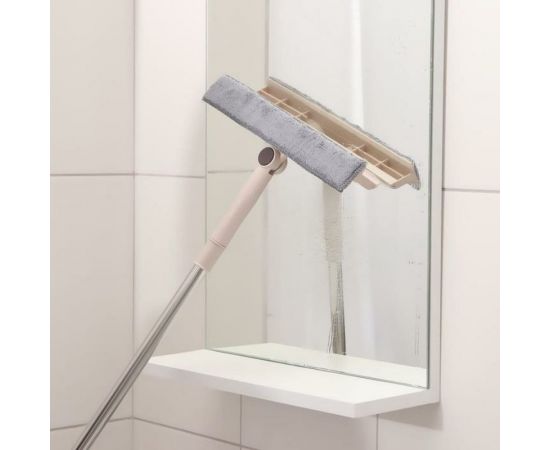 Окномойка Доляна с насадкой из микрофибры, фиксатор, стальная ручка, сгон силикон, 28х6х115 см 5635367 – изображение 5