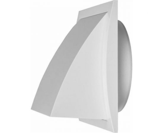 Выход стенной вытяжной с обратным клапаном (175x175 мм; с фланцем 100 мм) Эвент 175К100ФВ, белый 