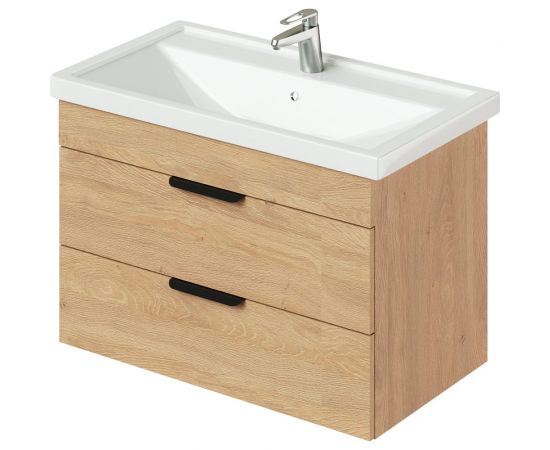 Тумба с раковиной IKA Alta 80 подвесная 815x455x540 Дуб каменный 4657784358009 