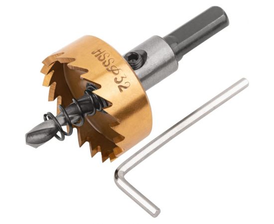 Коронка кольцевая по металлу 32 мм, HSS сталь, титановое покрытие FIT 36869 