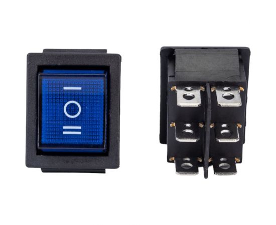 Клавиша Nord-Yada 250V 16А с нейтралью синяя с подсветкой (6контактов) ON-OFF (2шт в упаковке)-ON 905452 