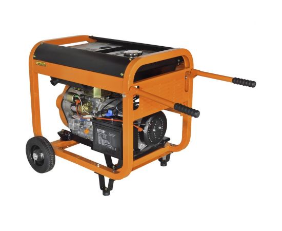 Генератор CARVER PPG- 9000DE дизель LT-192FD, 7,0/7,5кВт, 220В, бак12.5л, э/старт, колеса, медь 01.020.00024 