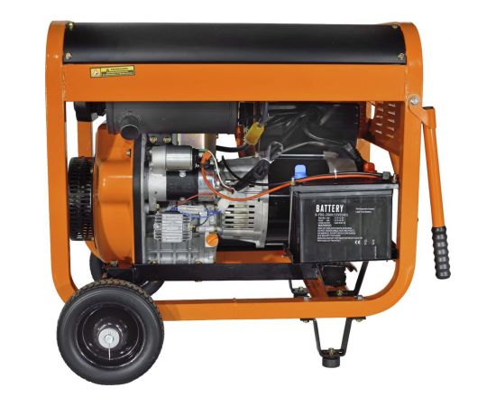 Генератор CARVER PPG- 9000DE дизель LT-192FD, 7,0/7,5кВт, 220В, бак12.5л, э/старт, колеса, медь 01.020.00024 – изображение 5