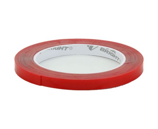 Двухсторонняя клейкая лента Nova Bright fusion красный + прозрачный (акриловая основа), 9 мм х 5 м 46667 – изображение 2