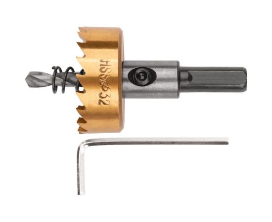 Коронка кольцевая по металлу 32 мм, HSS сталь, титановое покрытие FIT 36869 – изображение 3