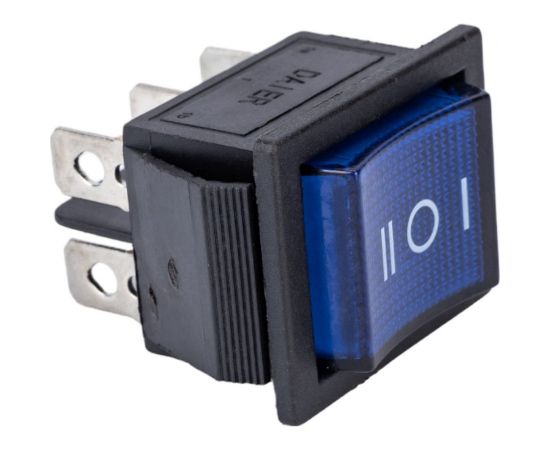 Клавиша Nord-Yada 250V 16А с нейтралью синяя с подсветкой (6контактов) ON-OFF (2шт в упаковке)-ON 905452 – изображение 2