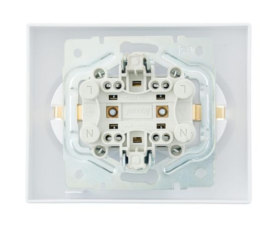 Двойная розетка Lezard VESNA с заземлением, керамика, белая 742-0200-127 – изображение 2
