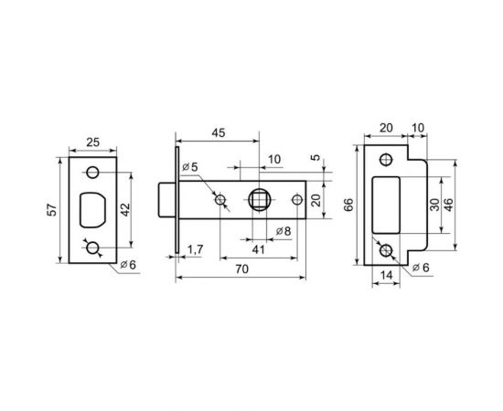 Межкомнатная защелка Palladium 100 CP 00011591 – изображение 3