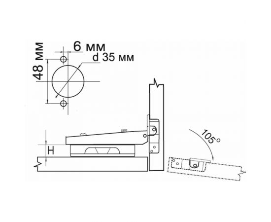 Накладная петля с доводчиком Mebax 91370.022.T2 Clip-on 00-00002158 – изображение 2