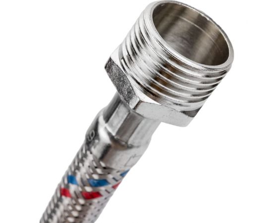 Подводка для воды СТМ сталь, 1/2"", гайка-штуцер, 40 cм CWFHM040 – изображение 9